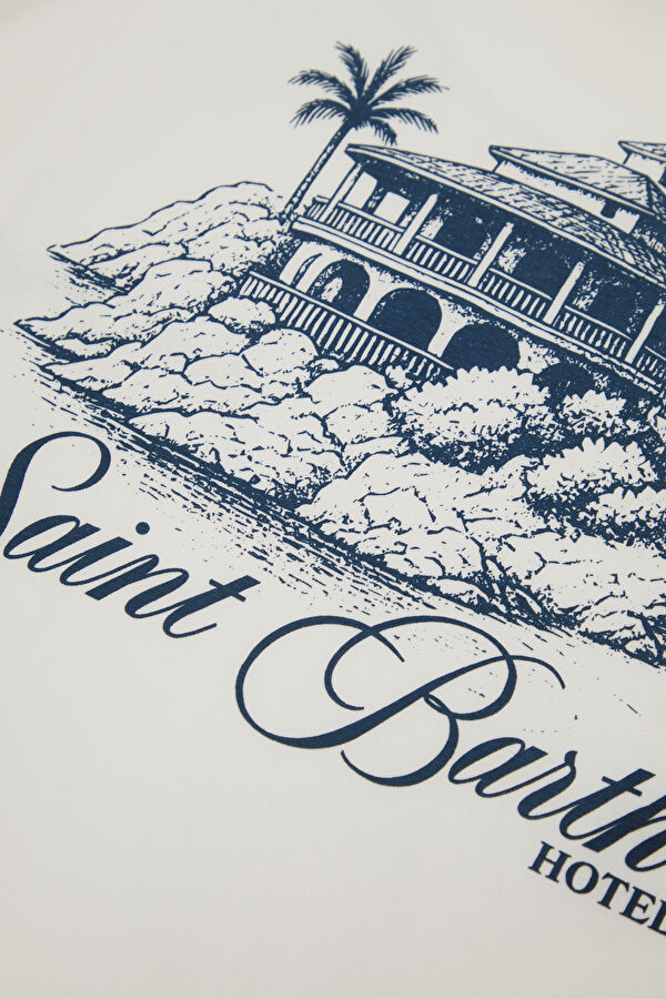 Portland St. Barth Hotel Erkek Beyaz T-Shirt 6