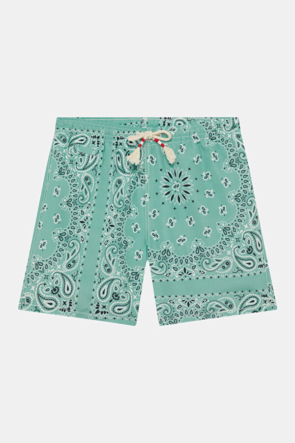 Caprese Bandanna Patterned Men's Mint Swimsuit
