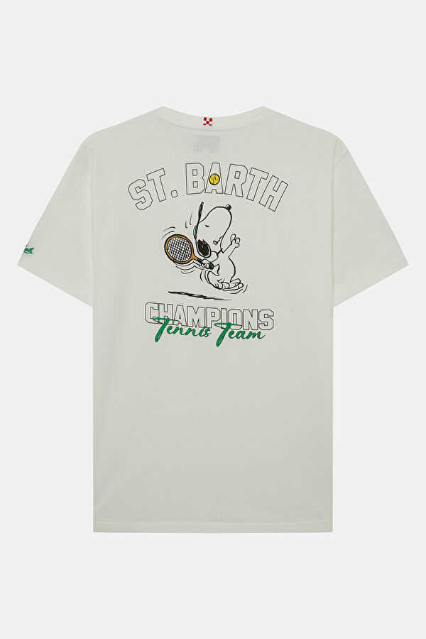 Portland Snoopy Tennis Men's Cream T-Shirt