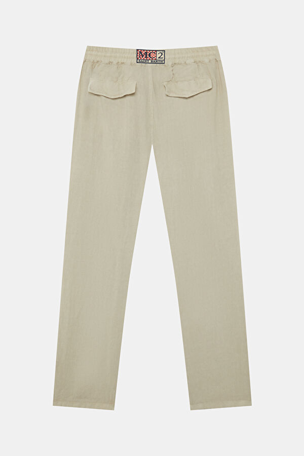 Calais Men's Beige Linen Trousers 2