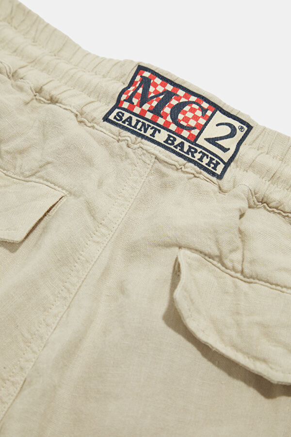 Calais Men's Beige Linen Trousers 5