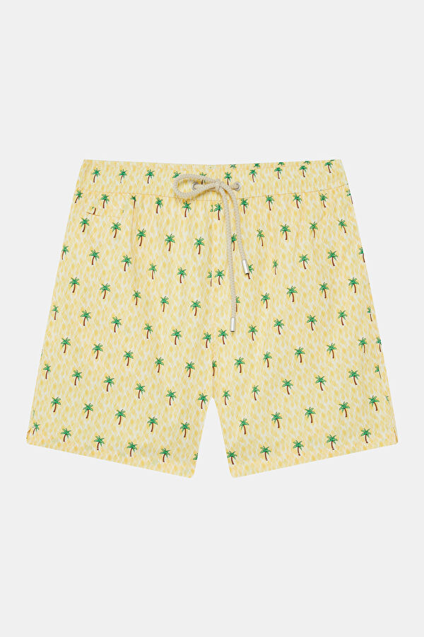 Lighting Micro Stretch Palm Print Men's Swim Shorts
