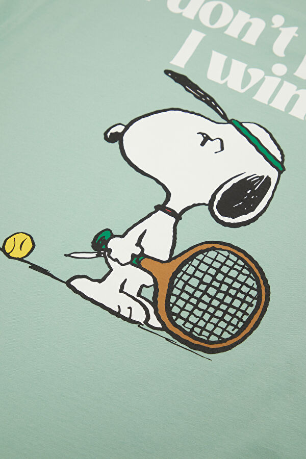 Portland Snoopy Win Erkek Açık Yeşil T-Shirt 6