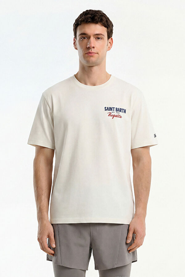 Portland Sail Boat Erkek Krem T-Shirt