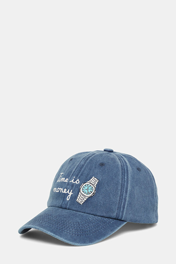 Davis Denim Time is Money Erkek Mavi Şapka