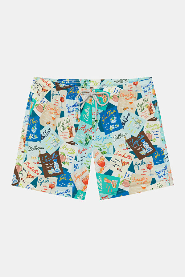 Lighting Drink Time Men's Multicolored Swimsuit