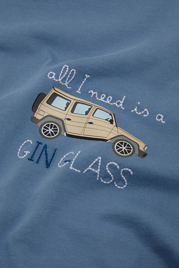 Portofino Need Gin Glass Men's Blue T-Shirt 4