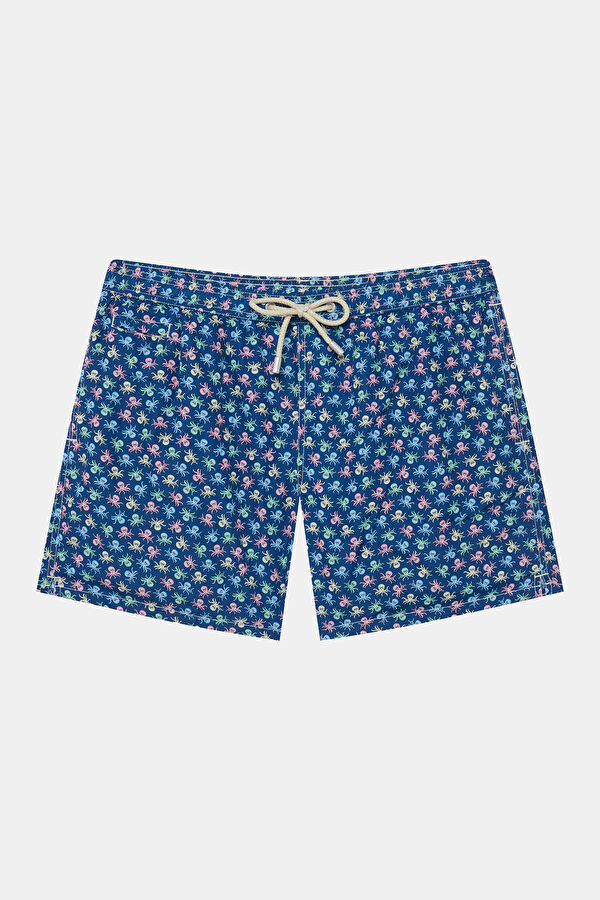 Lighting Micro Fantasy Octopus Pattern Men's Blue Swimsuit Swimsuit