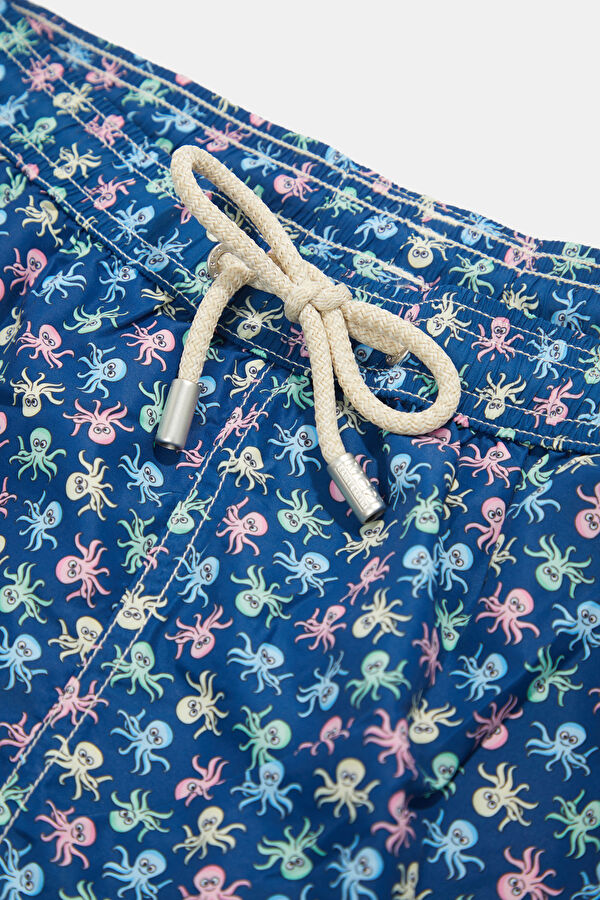 Lighting Micro Fantasy Octopus Pattern Men's Blue Swimsuit Swimsuit 3