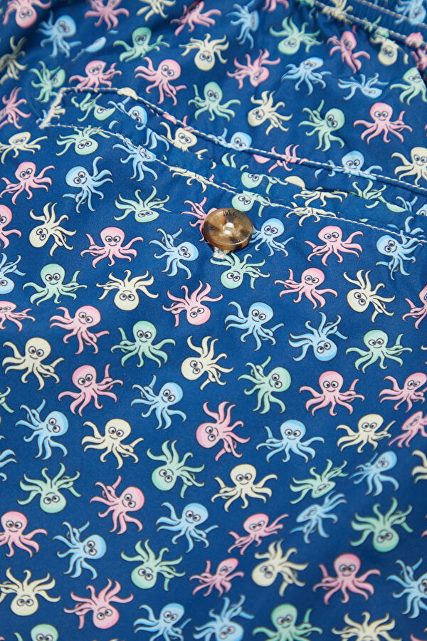 Lighting Micro Fantasy Octopus Pattern Men's Blue Swimsuit Swimsuit 6