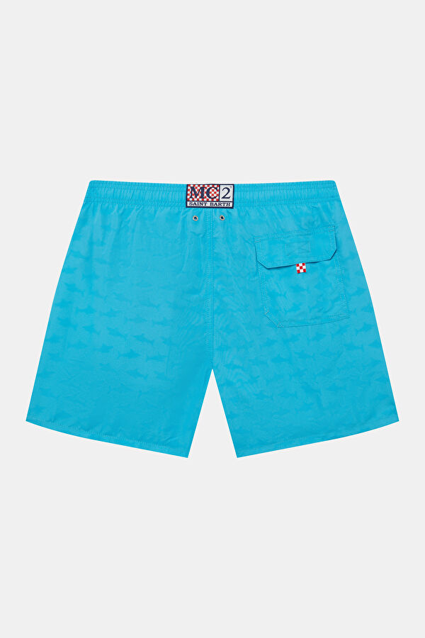 Lighting Magic Shark Mono Men's Blue Swimsuit 2