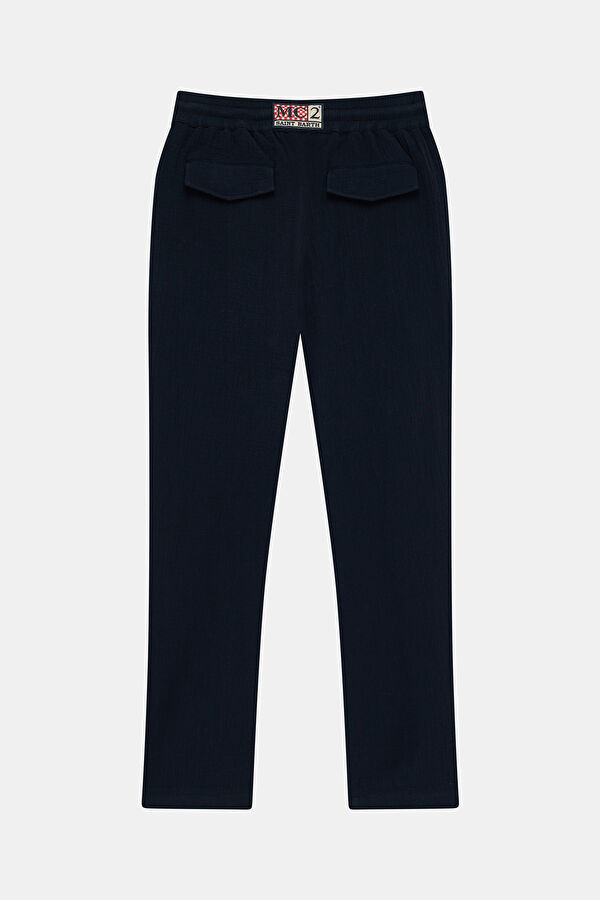 Calais Cotton Gofre Men's Navy Trousers 2