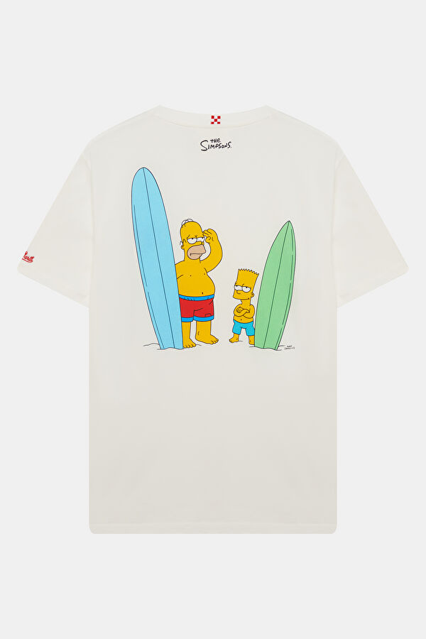 Portland Homer Bart Erkek Beyaz T-Shirt 2