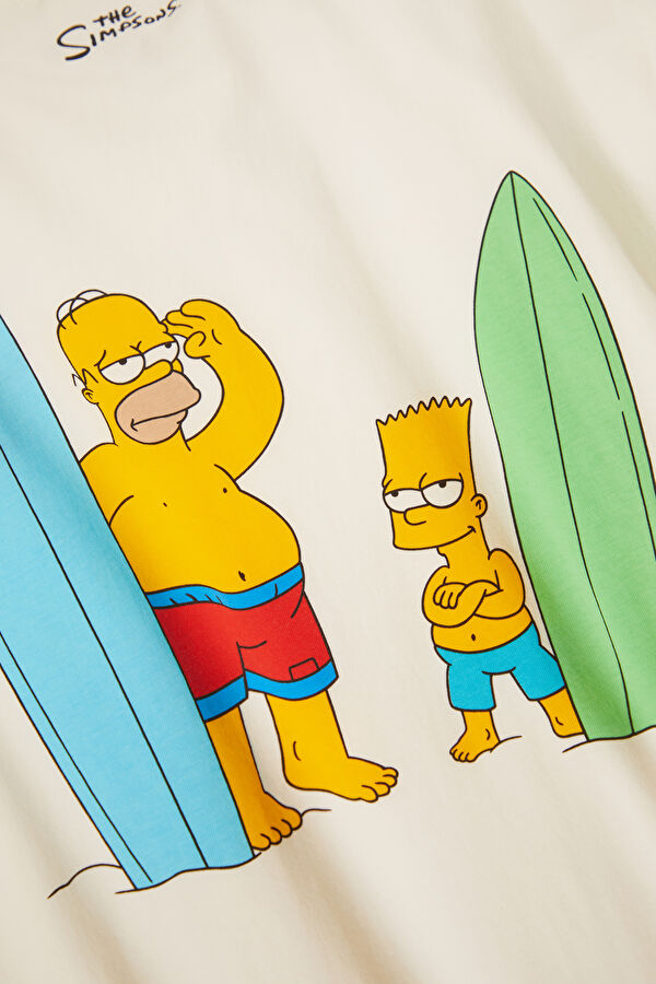Portland Homer Bart Erkek Beyaz T-Shirt 4