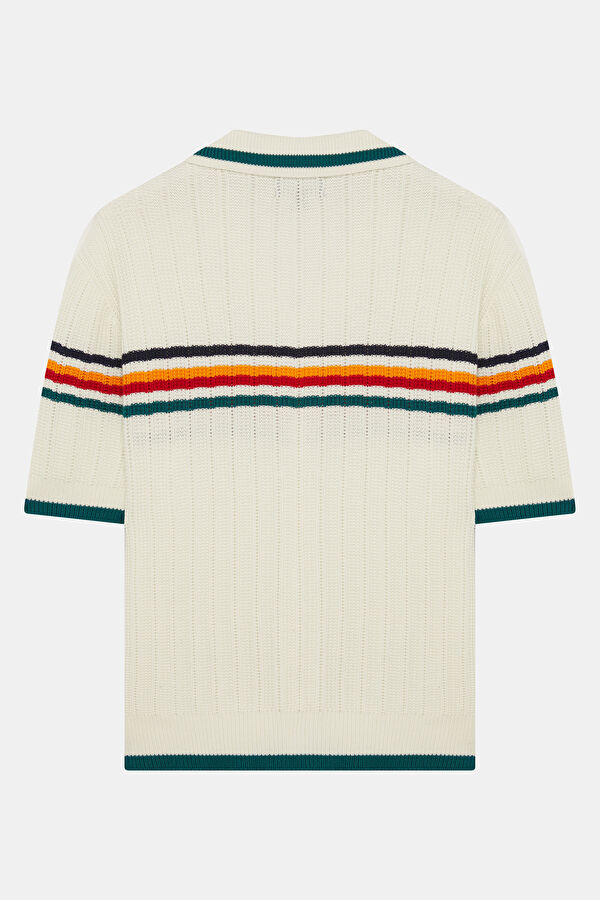 Relax Fit White Striped Men's Shirt 2