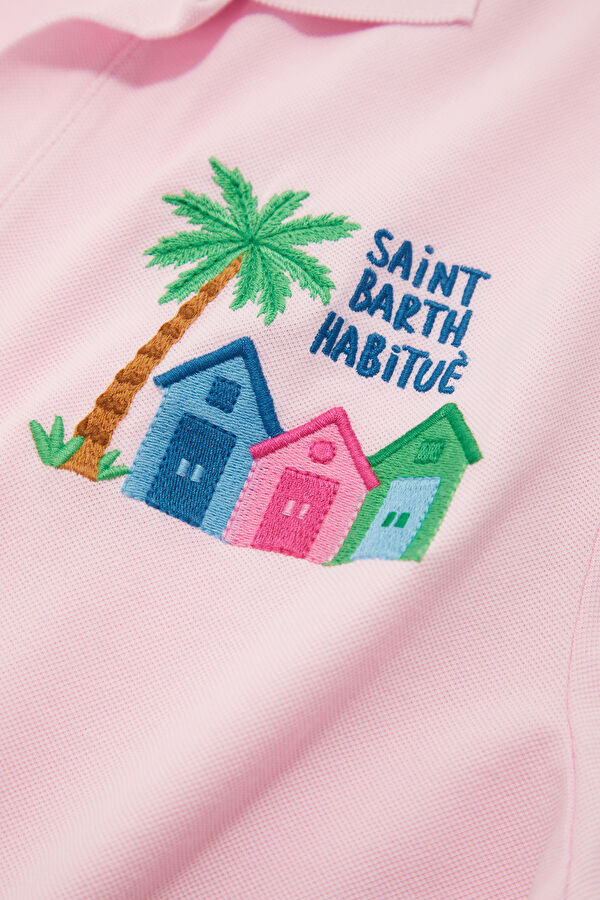 Charles Hibiscus House Pembe Pike Polo Erkek T-Shirt 4