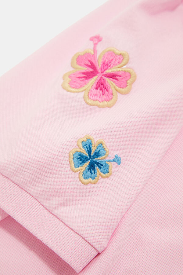 Charles Hibiscus House Pembe Pike Polo Erkek T-Shirt 5