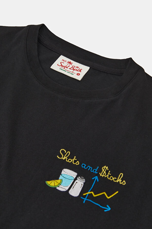 Portofino Shots Stocks Men's Black T-Shirt 3