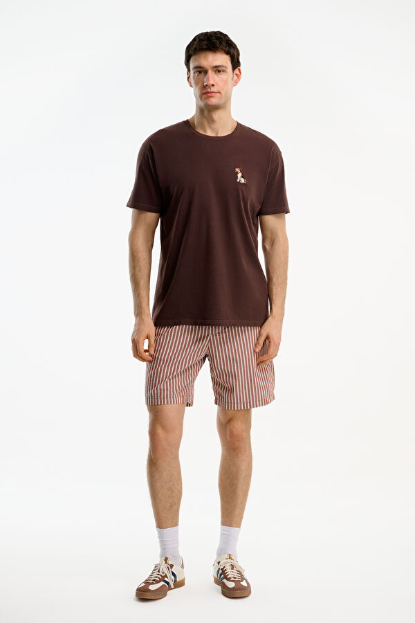 Relax Fit Coffee Crew Neck Printed Men's T-Shirt 3