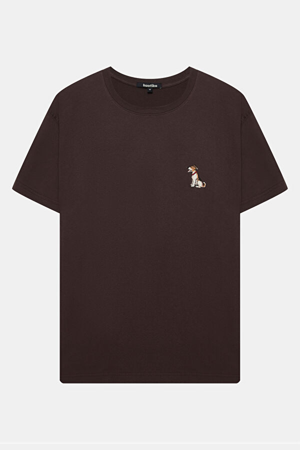 Relax Fit Coffee Crew Neck Printed Men's T-Shirt 4