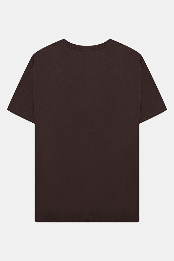 Relax Fit Coffee Crew Neck Printed Men's T-Shirt 5