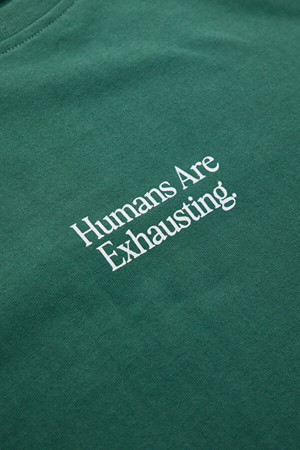 Relax Fit Dark Green Crew Neck Printed Men's T-Shirt 7