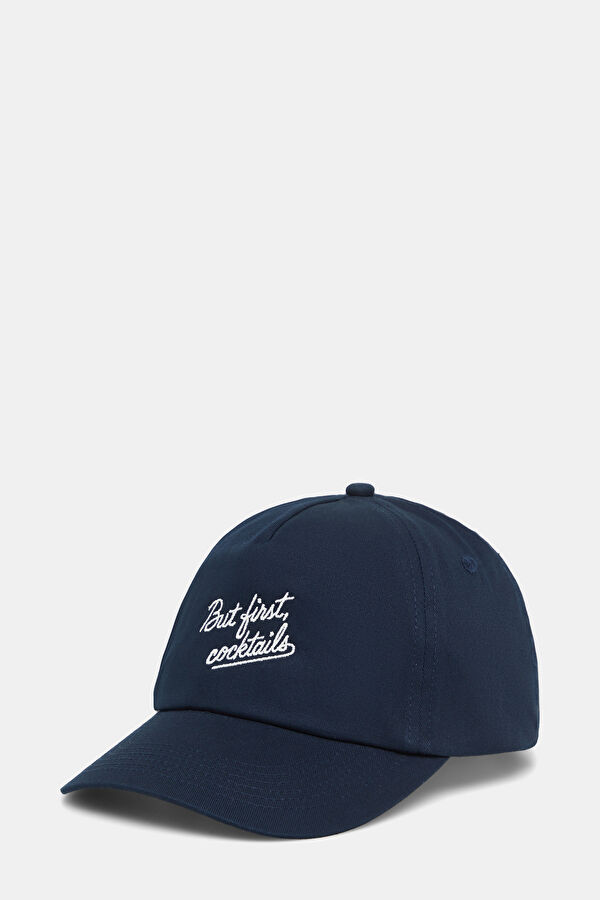 Navy Embroidered Hat