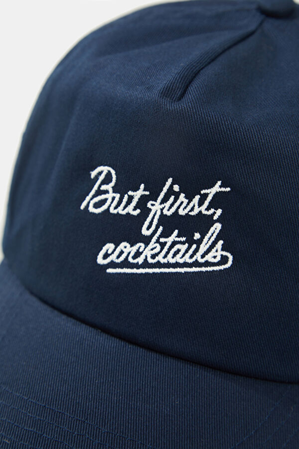 Navy Embroidered Hat 4