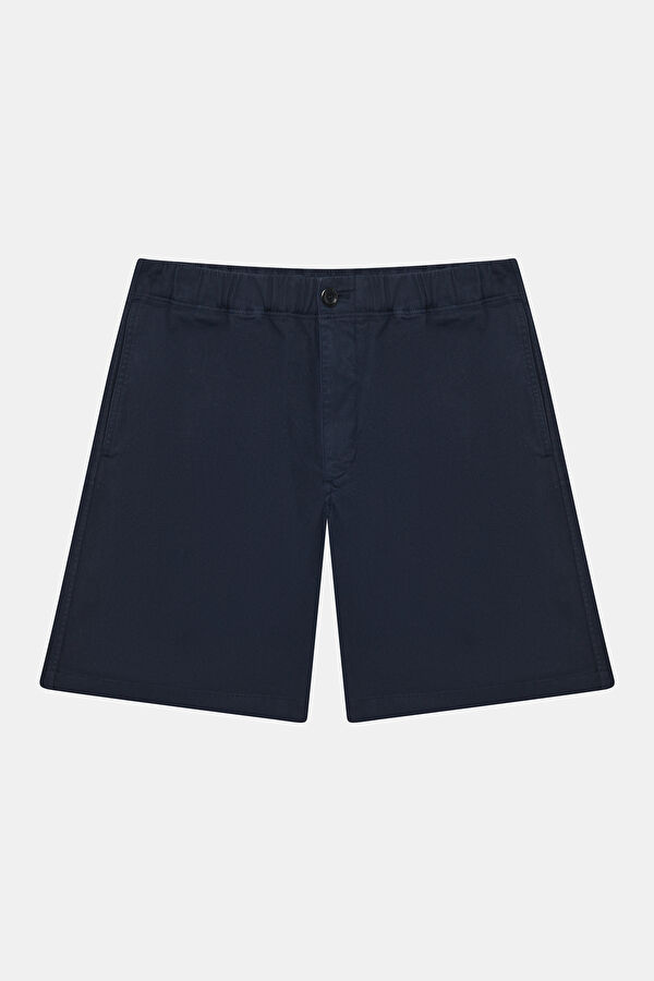 Navy Cotton Elastane Men's Shorts