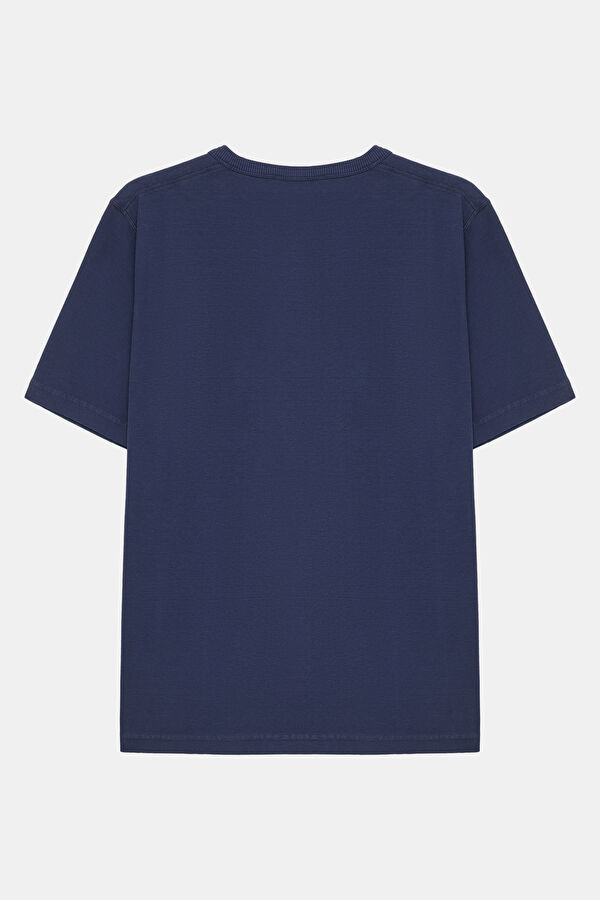 Relax Fit Navy Crew Neck Men's T-Shirt 2
