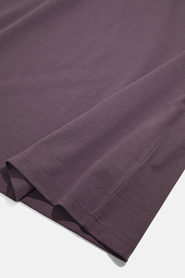 Relax Fit Purple Crew Neck Printed Men's T-Shirt 4