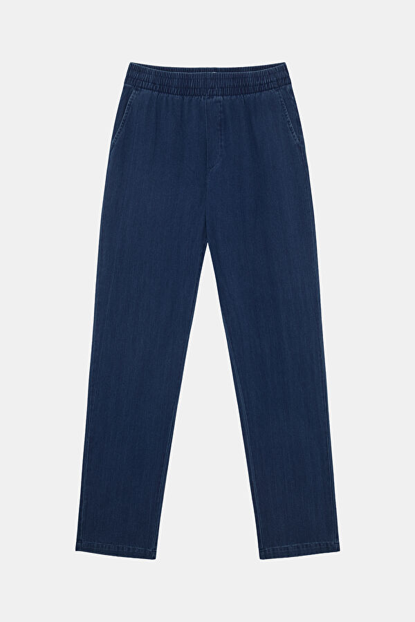 Relax Fit Indigo Wide Leg Trousers