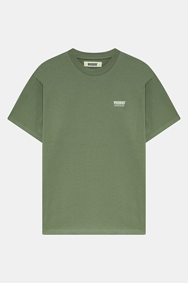 Relax Fit Khaki Crew Neck Printed T-Shirt