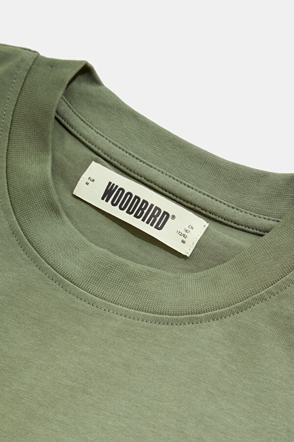 Relax Fit Khaki Crew Neck Printed T-Shirt 3