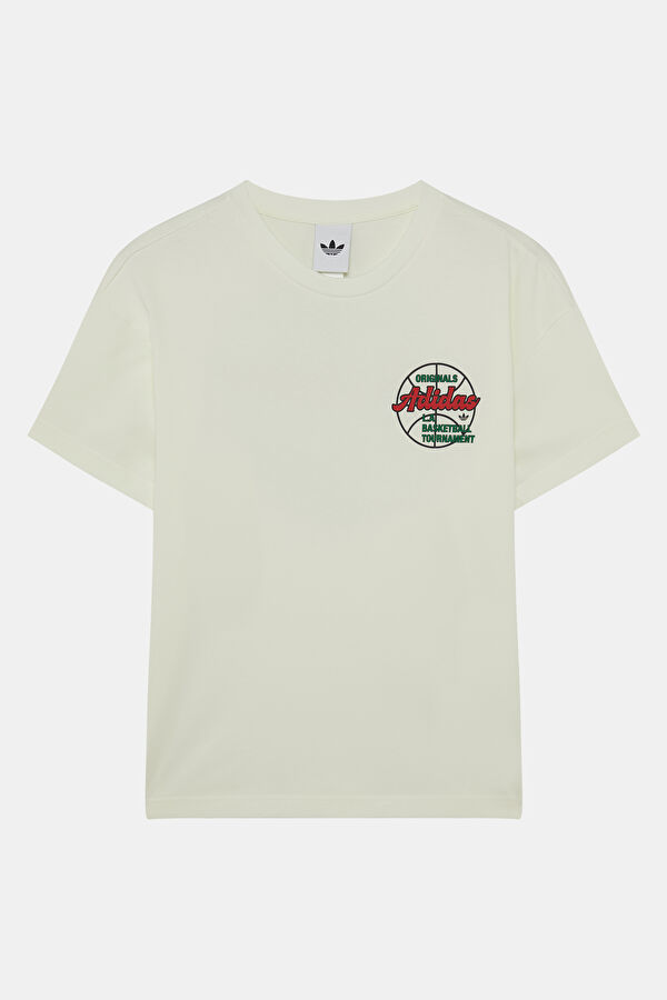 Relax Fit White Crew Neck Printed Men's T-Shirt