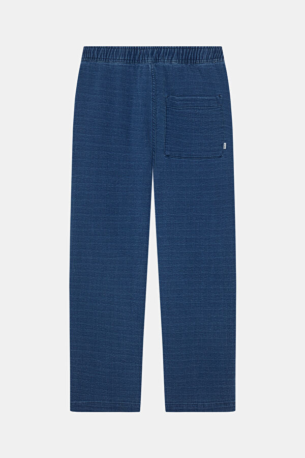 Relax Fit Blue Straight Leg Men's Trousers 2