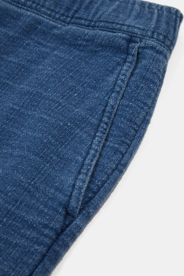 Relax Fit Blue Straight Leg Men's Trousers 4