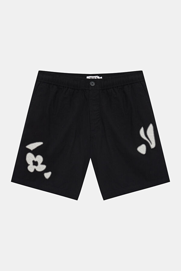 Black Patterned Men's Shorts