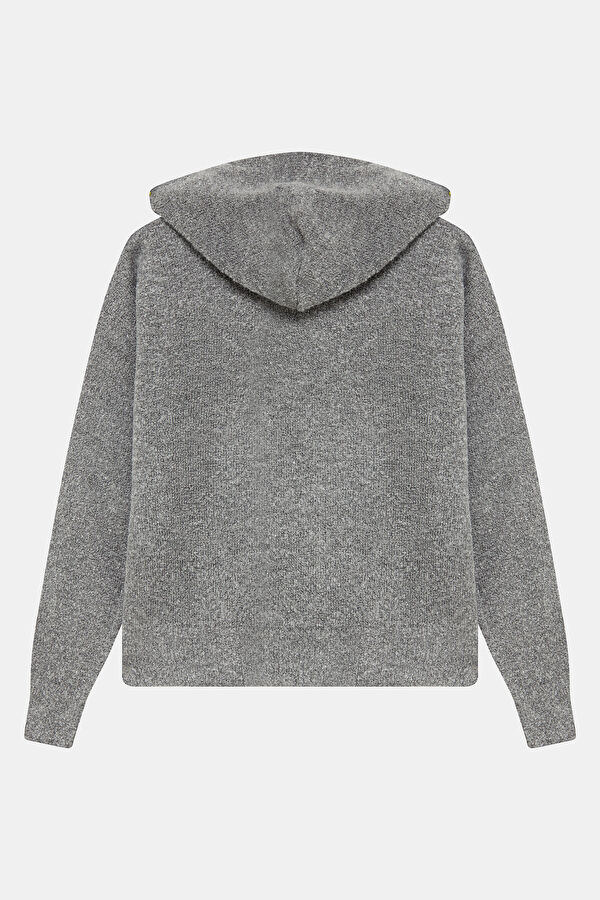 Gri Kapuşonlu Kadın Sweatshirt 2