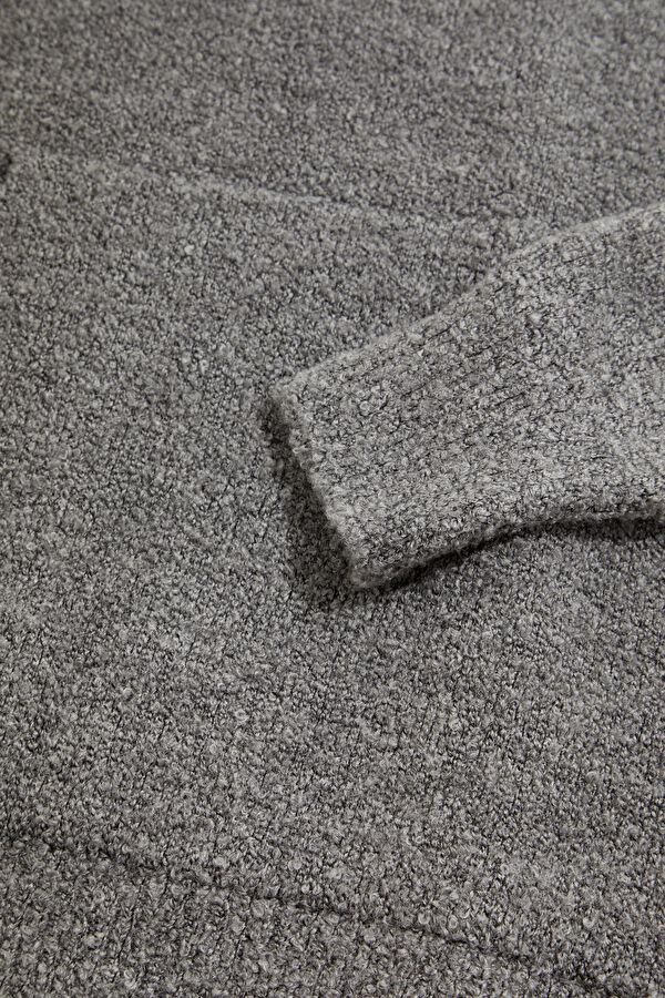 Gri Kapuşonlu Kadın Sweatshirt 4