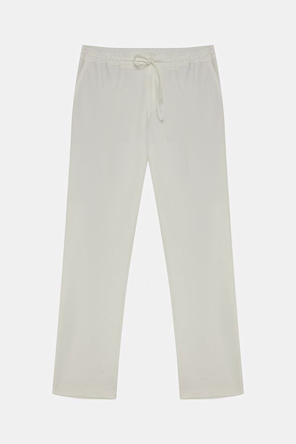 White Straight Men's Trousers