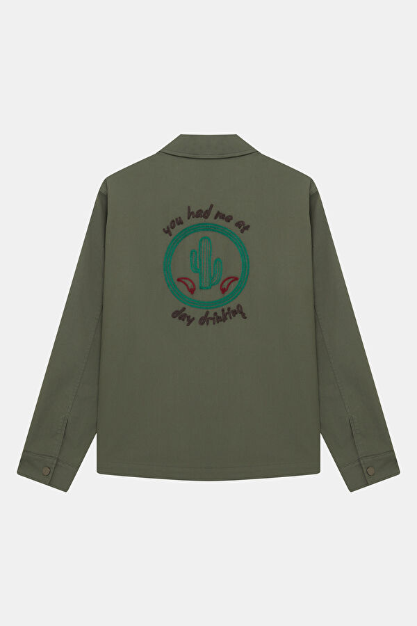 Green Snap Button Men's Jacket 2