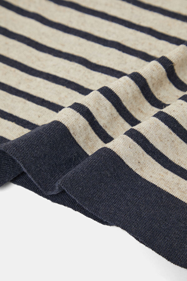 Natural Crew Neck Striped Patterned Kids' T-Shirt 4