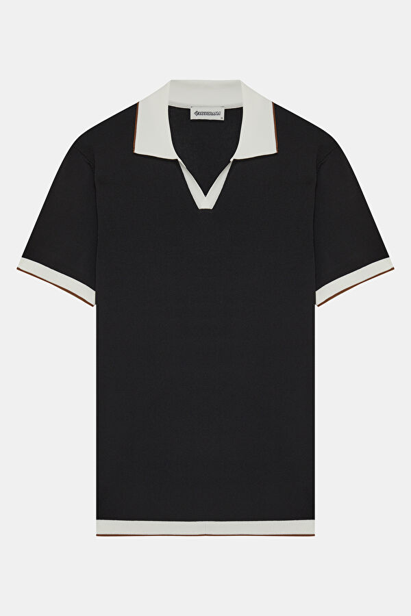 Black Polo Collar Men's T-Shirt