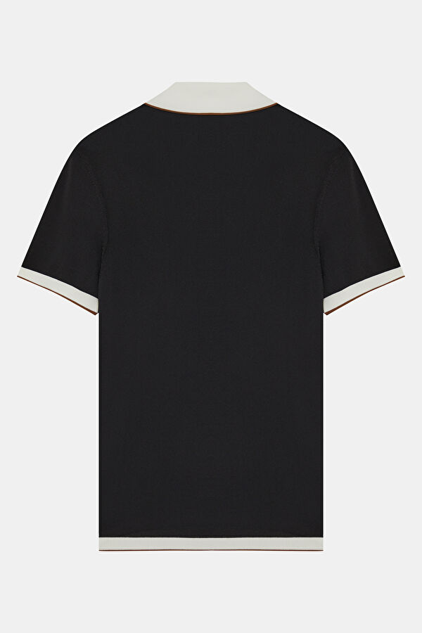 Black Polo Collar Men's T-Shirt 2