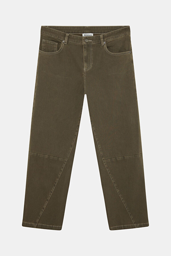 Khaki Wide Leg Trousers