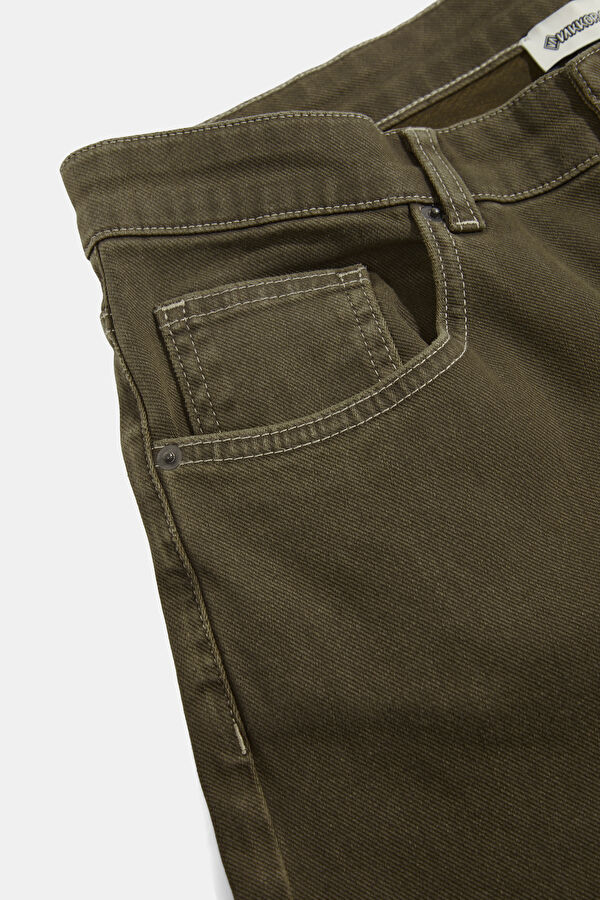 Khaki Wide Leg Trousers 3