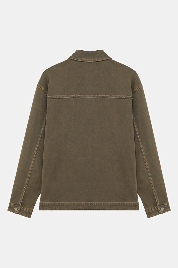 Khaki Button-Down Men's Jacket 2