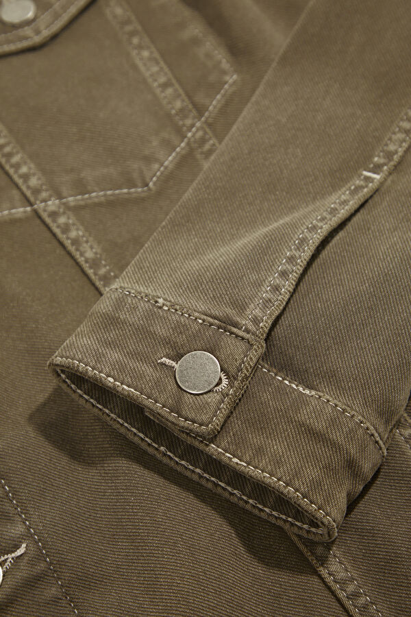 Khaki Button-Down Men's Jacket 4