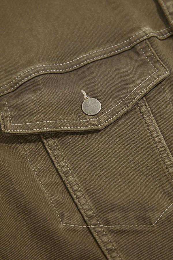 Khaki Button-Down Men's Jacket 5